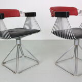 Rudi verelst set of 2 original "delta" wire armchairs, 1971