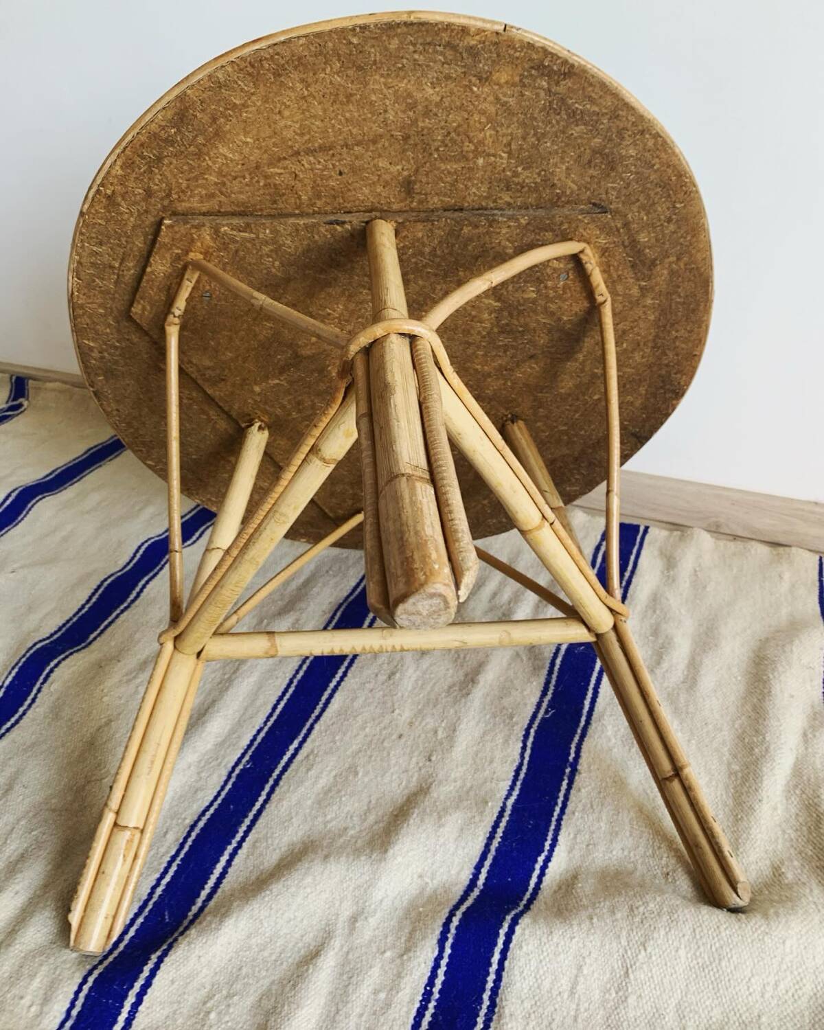 Revamped vintage rattan coffee table