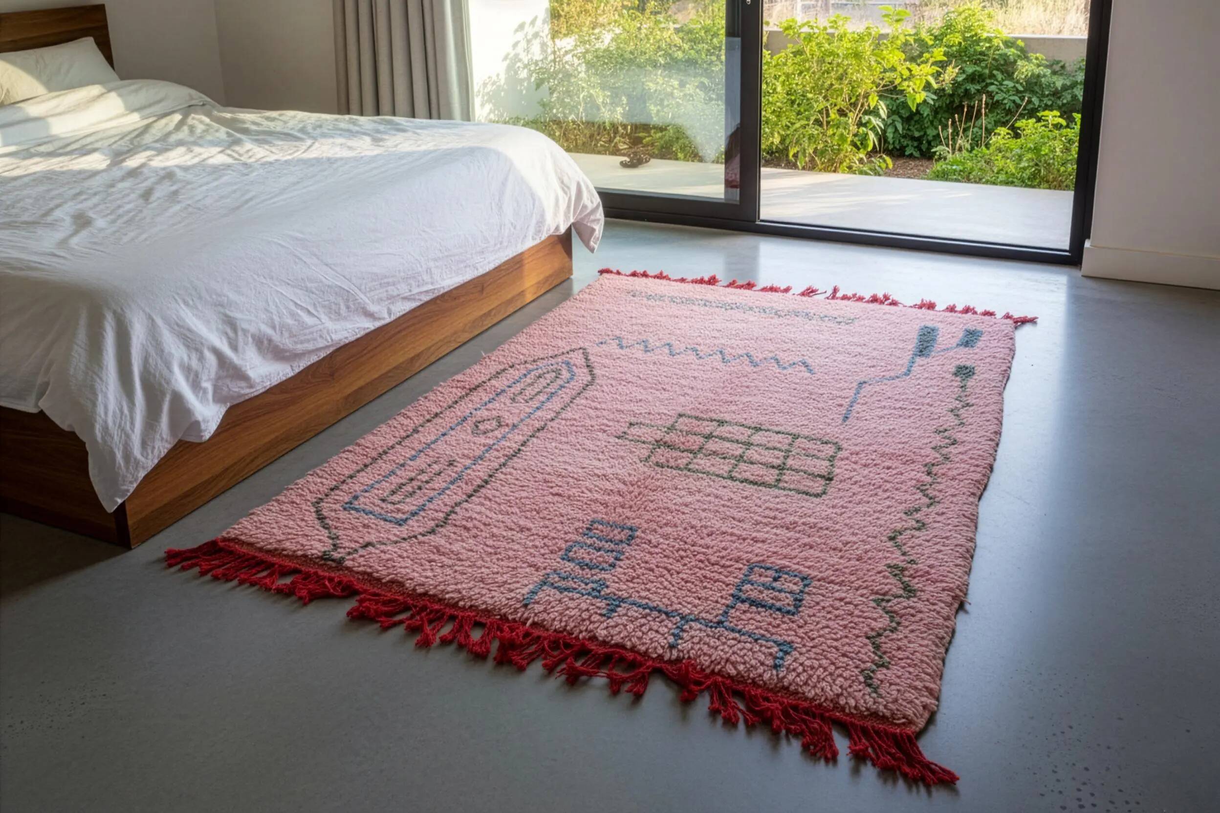 Handmade wool rug Morocco 2.5 x 1.5 m
