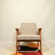 Vintage armchair brown granola oak wood design by Chierowski 366