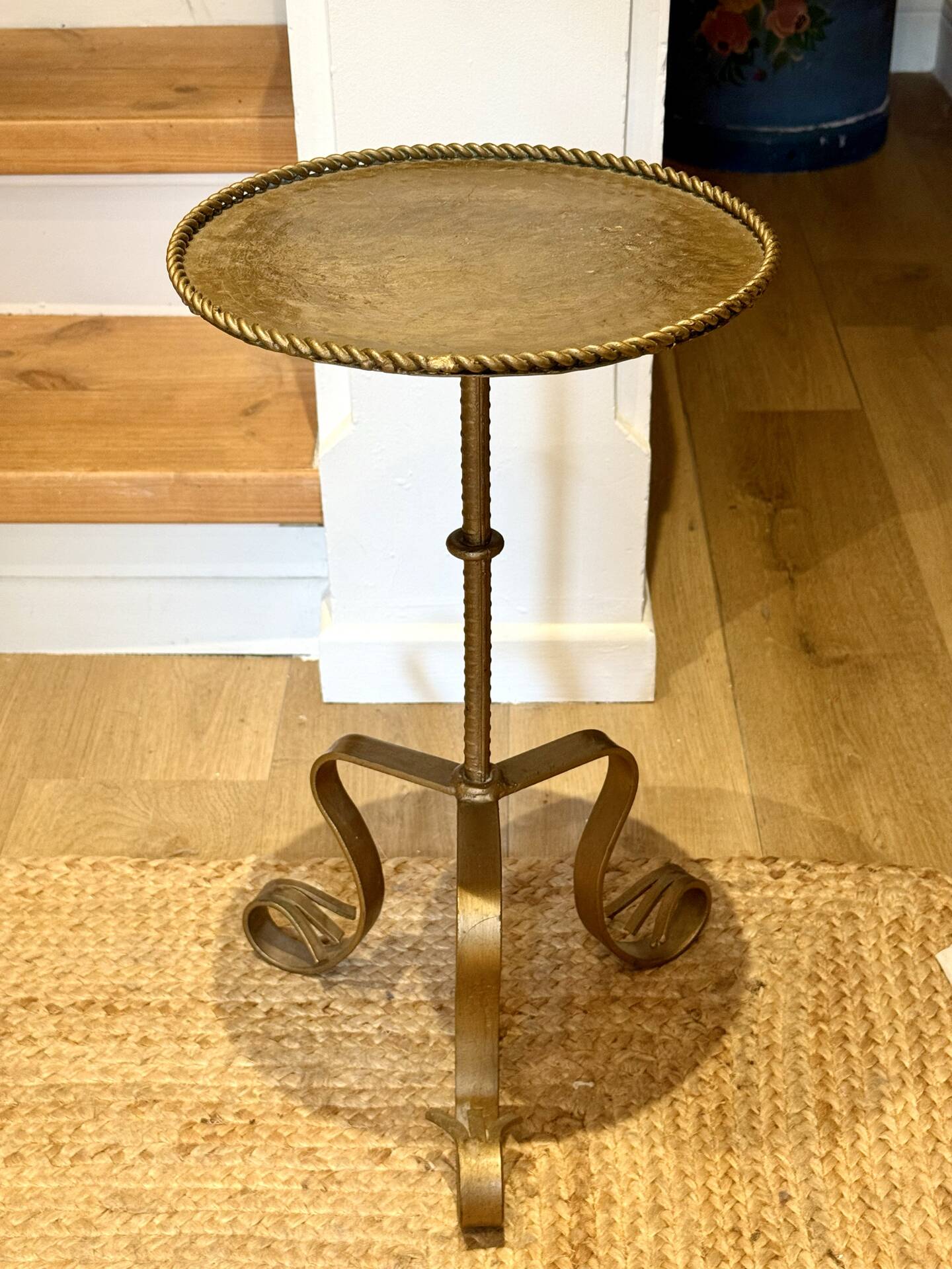Golden metal side table from the 1960s.