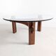 Table basse brutaliste en palissandre, années 1970