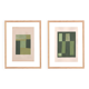 Duo of abstract collages on old paper signed Eawy B250-B255