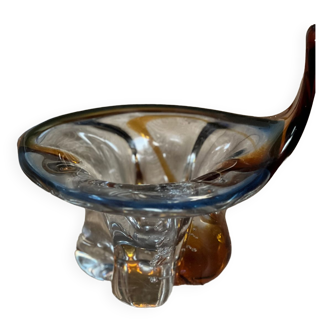 Bohemian glass style bowl, 1960s