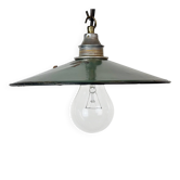 Lumière émaillée verte industrielle, années 1950