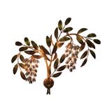 Grande applique murale dorée "Wisteria" de Hans Kögl, Allemagne années 1970