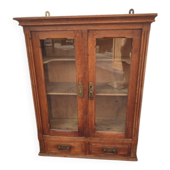 Petite armoire vitrée en chêne