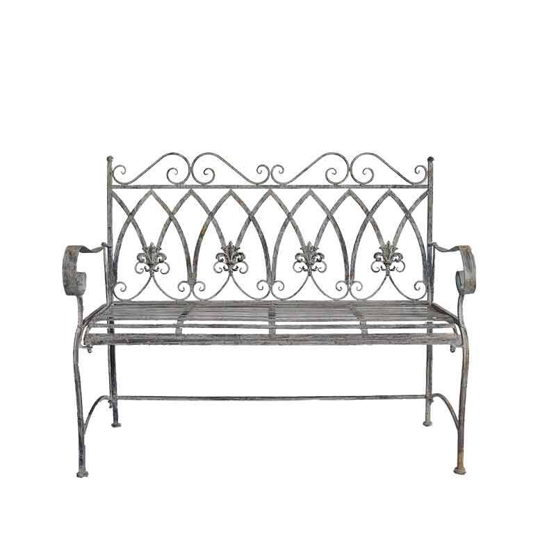 Banc de jardin en fer Fleurs de Lys