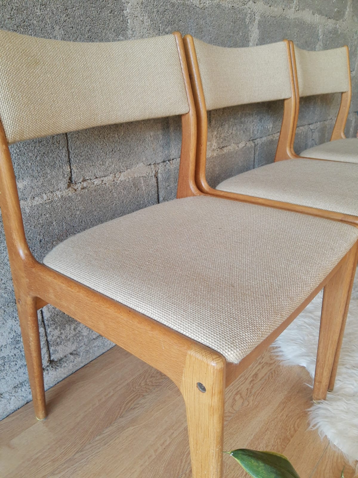 Set of 3 Danish Scandinavian chairs Uldum Mobelfabrik 7171