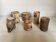 Six bougeoirs en bois
