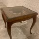Wood and wicker side table, 1940s