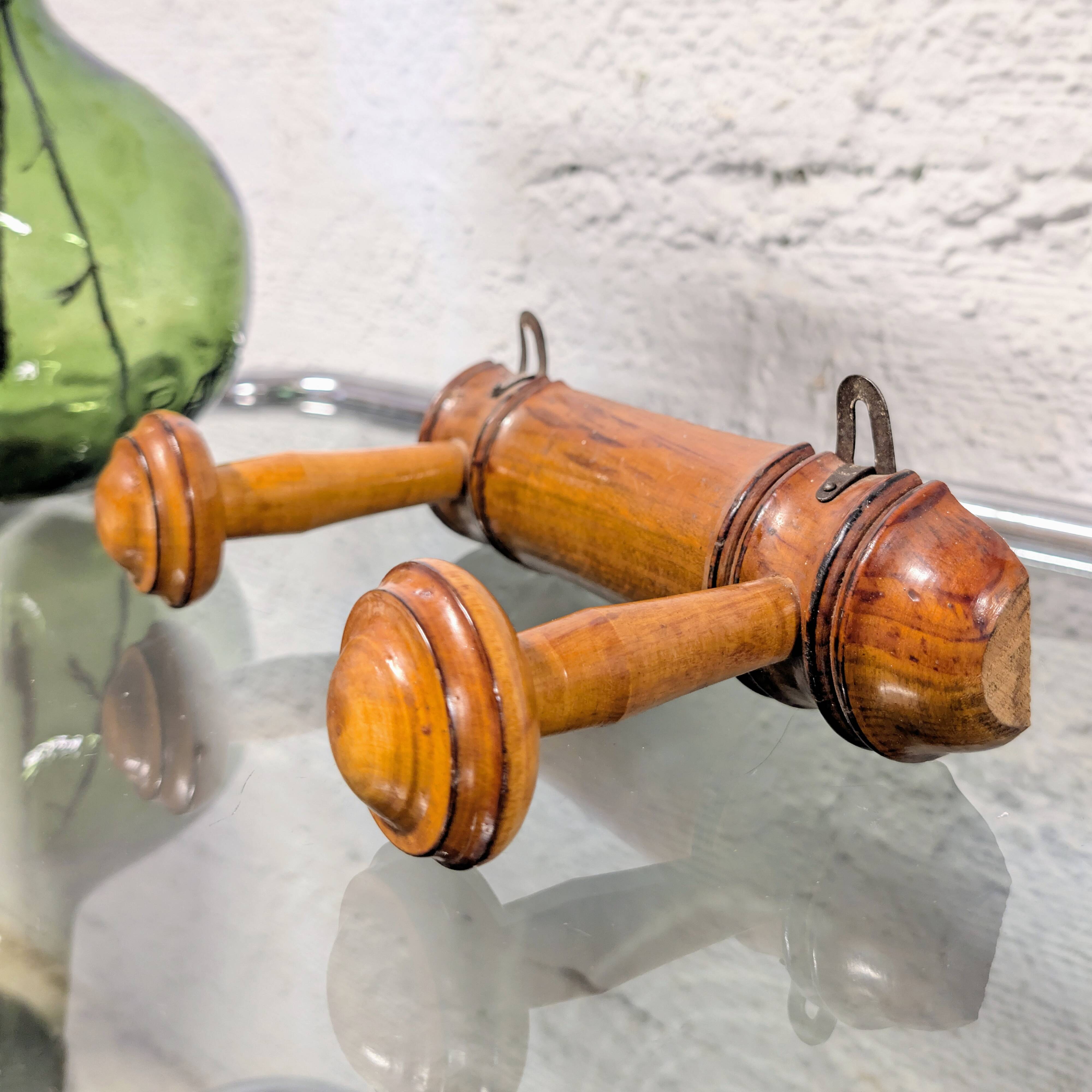 Turned wooden coat rack