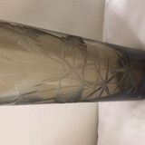 Smoked crystal tube roller vase