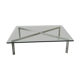 Table basse metal et verre 1970