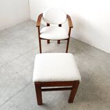 Vintage armchair with footstool, 1960s
