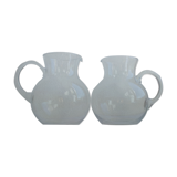 Pair of Orangeade pitcher in blown glass