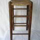 Ancient wooden and straw stool