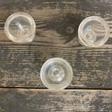Set of 3 Antique Molded Glass Egg Cups Made in France Vintage