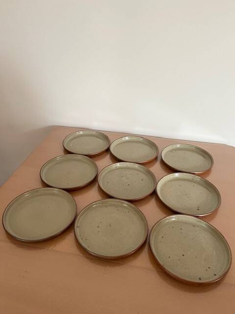 Set of 12 stoneware dinner plates