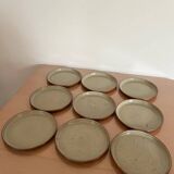 Lot de 12 assiettes plates en grès