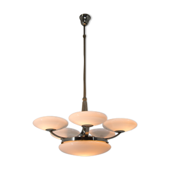 Elegant Art Deco Chandelier, 1930s, Two Items Available