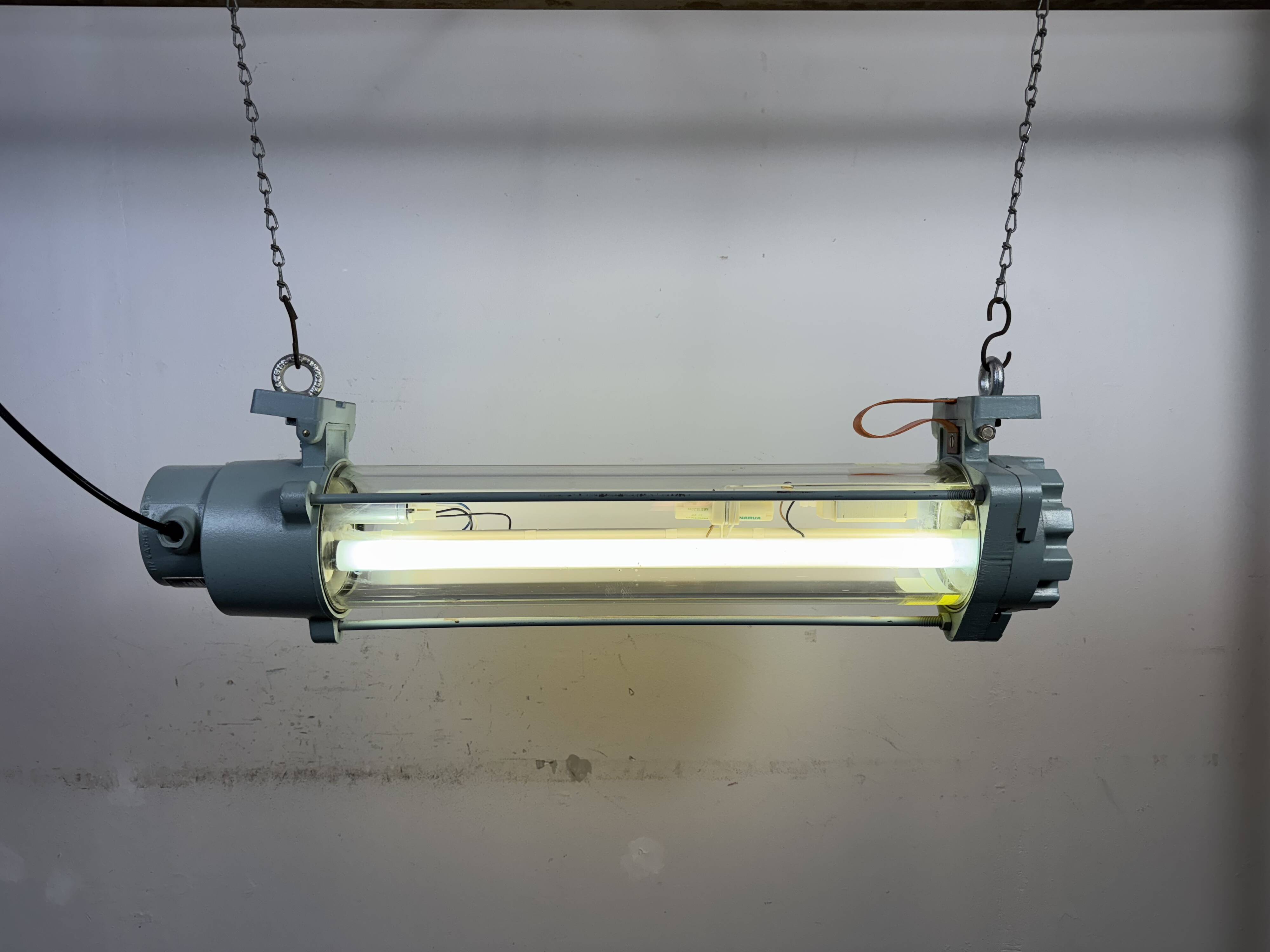 Industrial East German Fluorescent Tube Light From Leuchtenbau Wittenberg, 1980s