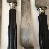 Set of 11 blackened wood table knives Napoleon III XIX