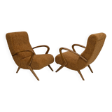 Attribute to Paolo Buffa Mid-century Modern Italian Bouclè Armchairs, Pair