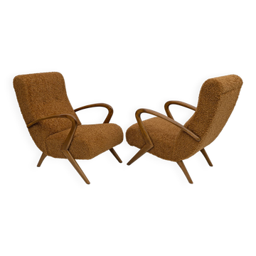 Attribute to Paolo Buffa Mid-century Modern Italian Bouclè Armchairs, Pair