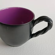 Set of six cups and their saucer in ceramic Monica Ceram Vallauris.