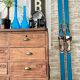 Paire de ski vintage en bois