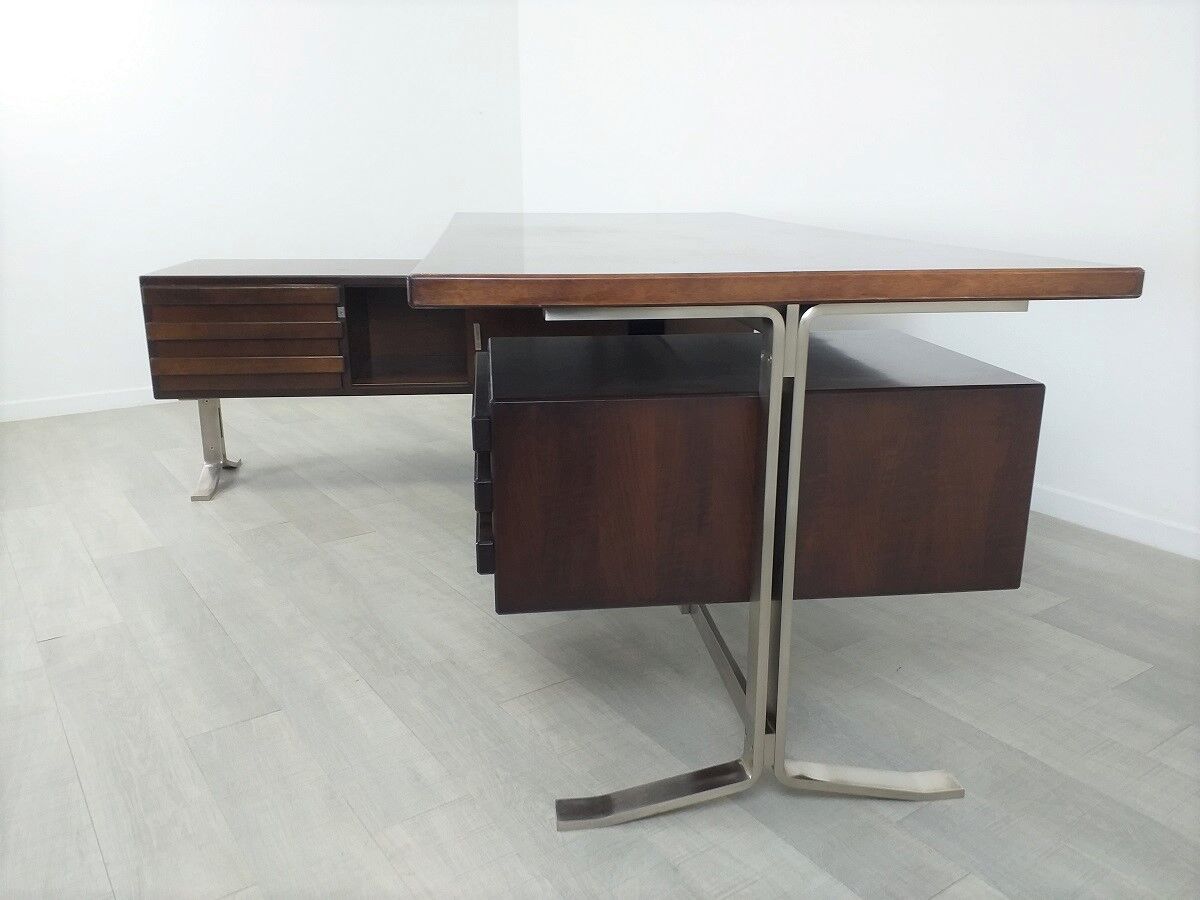 Bureau d'angle design Gianni Moscatelli palissandre années 70 vintage