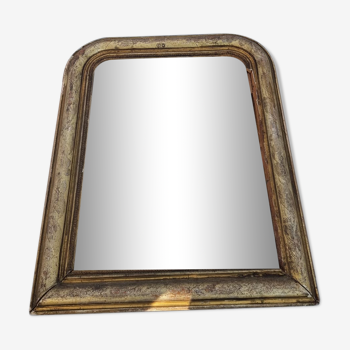 Old gilded mirror carved in wood  47x61cm