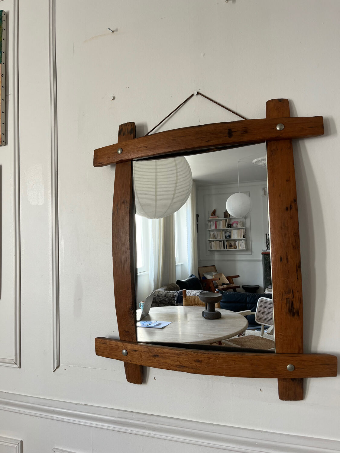 Brutalist wooden mirror 73cm x 86cm