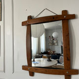 Brutalist wooden mirror 73cm x 86cm