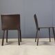 Vintage brown leather dining chairs, set of 6, 1980s