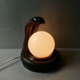 Black cobra and white opaline lamp