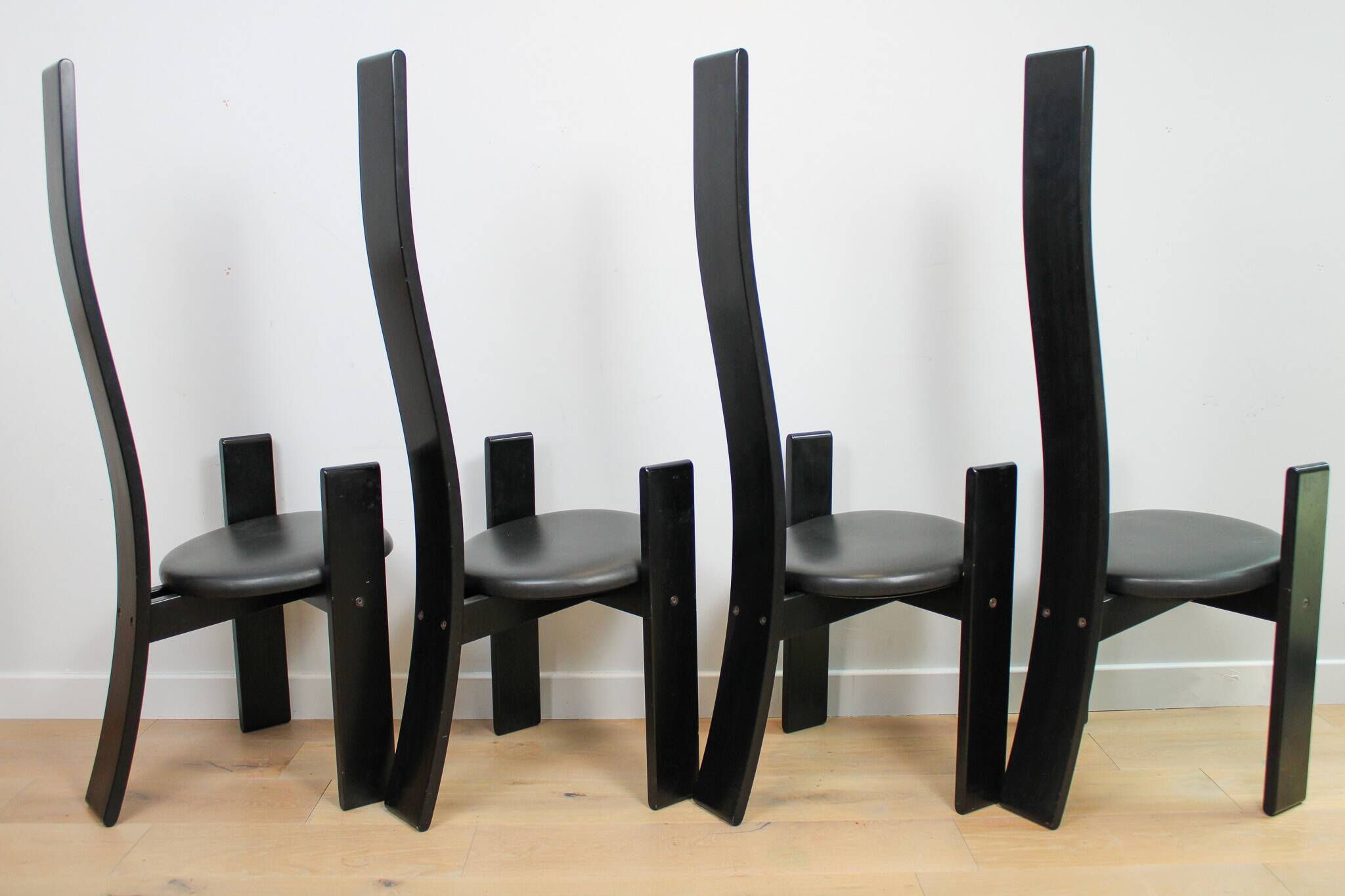 Set of 4 dining chairs model 'Golem' designed by Vico Magistretti for Poggi