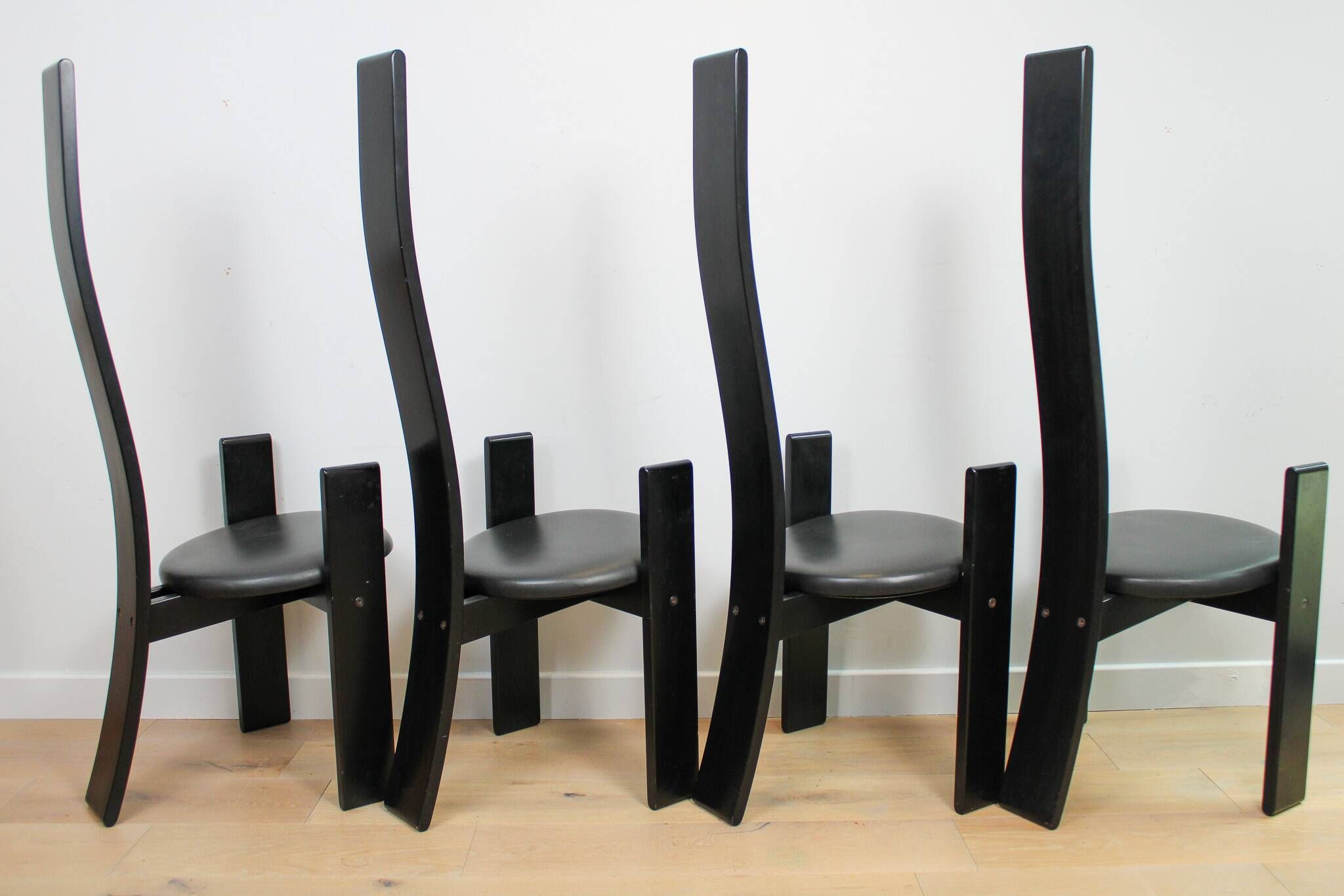 Set of 4 dining chairs model 'Golem' designed by Vico Magistretti for Poggi