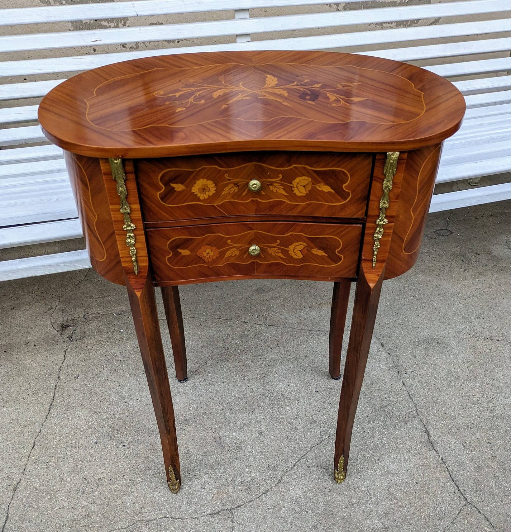 Louis XV style rosewood marquetry table