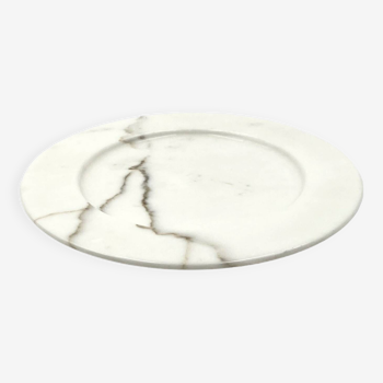 White Carrara marble centerpiece / plate, Up&Up Italy, 1970s