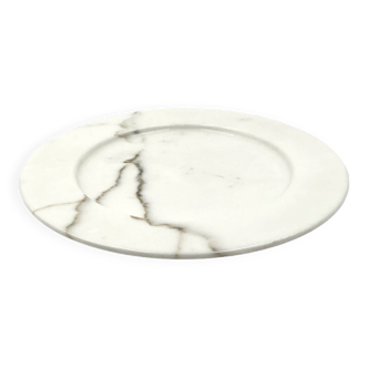 Centre de table/assiette en marbre blanc de Carrare, Up&Up Italie, années 1970