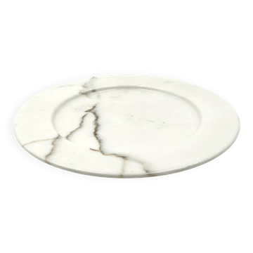 White Carrara marble centerpiece / plate, Up&Up Italy, 1970s