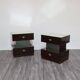 Macassar ebony bedside tables, cubic design, 1980s, set of 2.