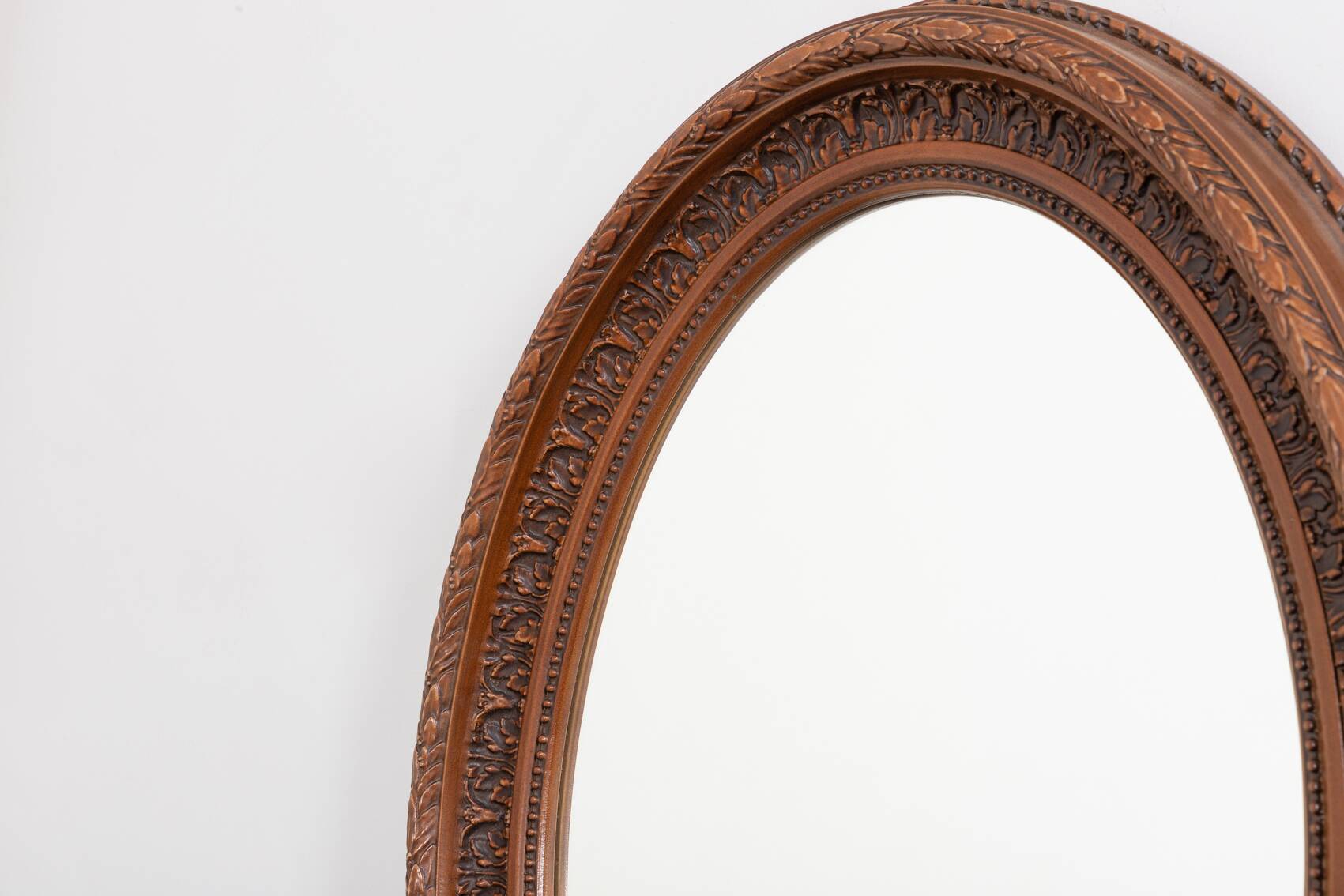 Miroir mural ovale vintage de design italien, années 1980