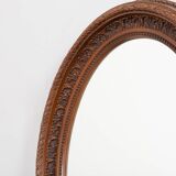 Miroir mural ovale vintage au design italien, 1980