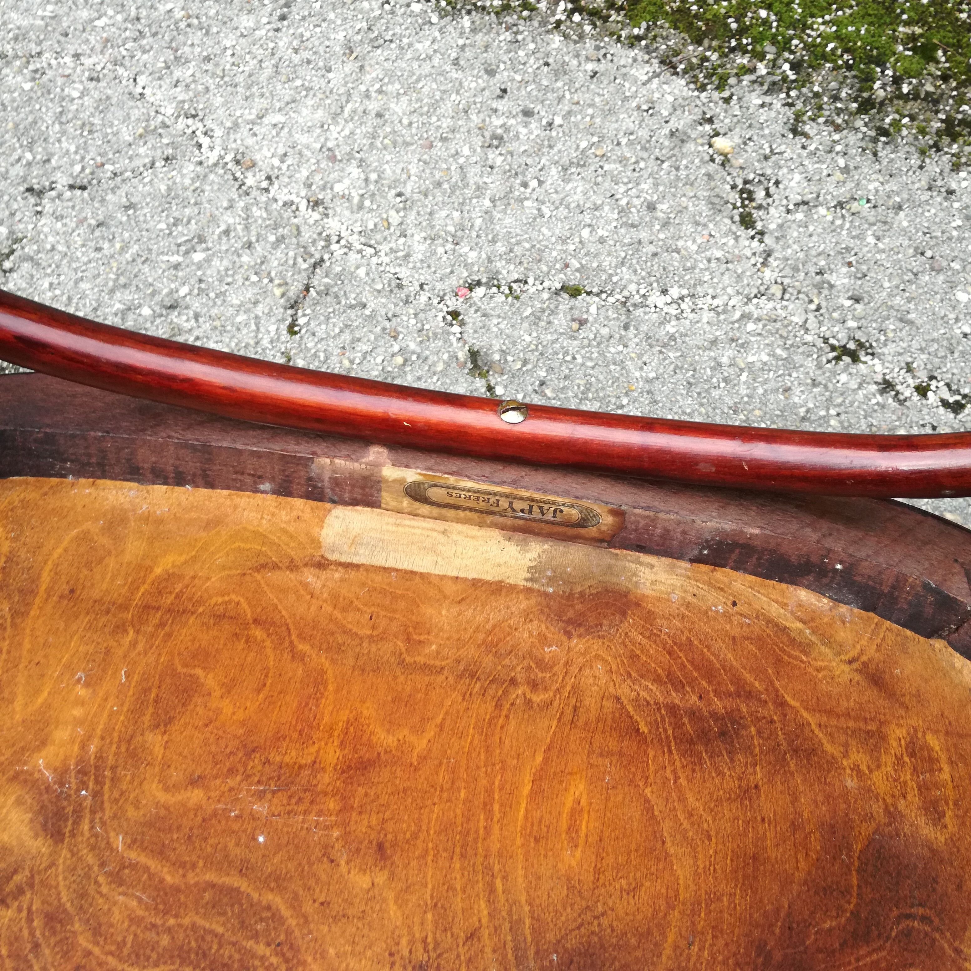 Japy office armchair in curved wood 1940