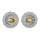2 vintage brass and pressed glass wall lights Brutalist style 1960-70