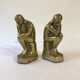 Paire de serre-livres en laiton d'après "Le penseur" de Rodin, vers 1960