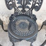 Series of 3 antique garden chairs
